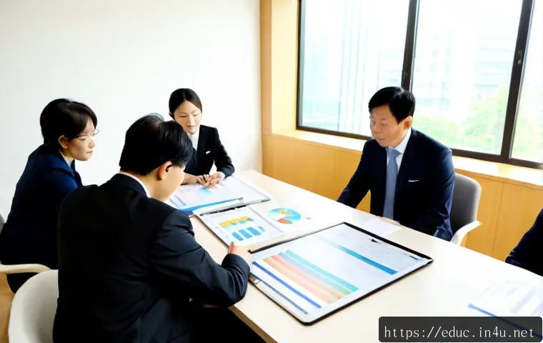 Home 17 교육 정책 분석 - Photorealistic education policy analysis scene, diverse group of educators and public officials seat...